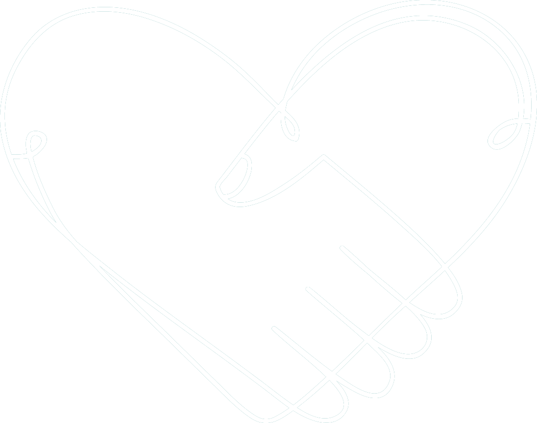 Logo inconditionnel représentant un deux mains qui se serrent, formant un coeur.
